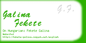 galina fekete business card